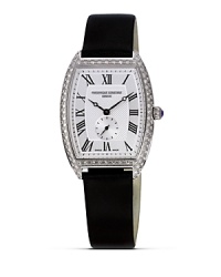 The Frédérique Constant Art Deco collection of tonneau-shaped wristwatches is a modern yet classic and timeless interpretation of the Art Deco style of the 1920s. The tonneau-shaped models are available with either mechanical automatic or quartz movements. Quartz calibre: Hours, Minutes and Seconds. Made in Geneva, Switzerland. The Frédérique Constant Art Deco collection of tonneau-shaped wristwatches is a modern yet classic and timeless interpretation of the Art Deco style of the 1920s. The tonneau-shaped models are available with either mechanical automatic or quartz movements. Quartz calibre: Hours, Minutes and Seconds. Made in Geneva, Switzerland.