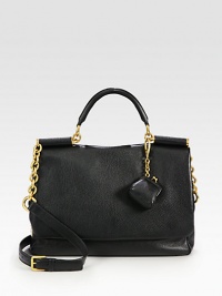 Luxurious leather in a classically chic design, perfect for all your essentials.Top handle, 4½ dropDetachable adjustable shoulder strap, 22-24½ dropMagnetic snap flap closureMagnetic snap gussetsDetachable leather coin pouchOne inside zip pocketTwo inside open pocketsSatin lining13½W X 10½H X 3¾DMade in Italy Luxurious leather in a classically chic design, perfect for all your essentials.Top handle, 4½ dropDetachable adjustable shoulder strap, 22-24½ dropMagnetic snap flap closureMagnetic snap gussetsDetachable leather coin pouchOne inside zip pocketTwo inside open pocketsSatin lining13½W X 10½H X 3¾DMade in Italy