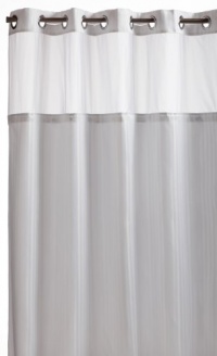 Hookless Herringbone Built-in Fabric Liner Fabric Shower Curtain, White Hookless Herringbone Built-in Fabric Liner Fabric Shower Curtain, White