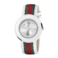 Gucci Women's YA129411 U-Play Medium White Nylon Watch Gucci Women's YA129411 U-Play Medium White Nylon Watch