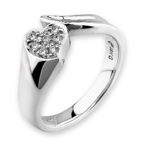 18K White Gold Heart Round Diamond Accent Claddagh Little Finger Rings (0.08 cttw, G-H Color, VS2-SI1 Clarity) 18K White Gold Heart Round Diamond Accent Claddagh Little Finger Rings (0.08 cttw, G-H Color, VS2-SI1 Clarity)