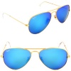 Ray-Ban RB 3025 112/17 Metal Aviator Gold / Blue Mirror Lens