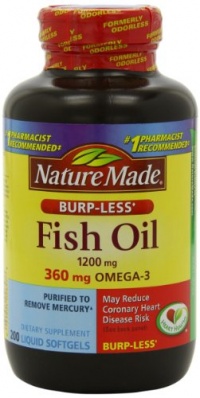 Nature Made Fish Oil 1200 Mg Burp-less, Value Size, 200-Count Nature Made Fish Oil 1200 Mg Burp-less, Value Size, 200-Count