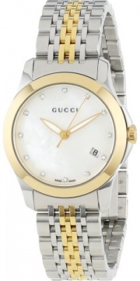 Gucci Women's YA126513 Gucci timeless Steel and Yellow PVD White Dial Watch Gucci Women's YA126513 Gucci timeless Steel and Yellow PVD White Dial Watch