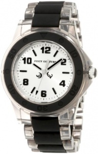 Juicy Couture Women's 1900870 Rich Girl Clear Plastic Bracelet With Black Silicone Inlay Watch Juicy Couture Women's 1900870 Rich Girl Clear Plastic Bracelet With Black Silicone Inlay Watch