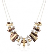 NINE WEST VINTAGE AMERICA Taking Shape Tri-Tone Frontal Necklace, 18 NINE WEST VINTAGE AMERICA Taking Shape Tri-Tone Frontal Necklace, 18