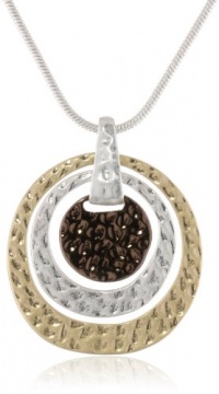 NINE WEST VINTAGE AMERICA Taking shape Tri-Tone Frontal Disc Pendant Necklace, 18 NINE WEST VINTAGE AMERICA Taking shape Tri-Tone Frontal Disc Pendant Necklace, 18