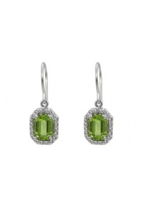 Effy Jewlery Peridot & Diamond 14K White Gold Earrings, 2.20 TCW Effy Jewlery Peridot & Diamond 14K White Gold Earrings, 2.20 TCW