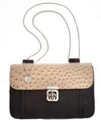 Answer the call of the wild with this embossed shoulder bag from Big Buddha. Ostrich and python prints detail this look for a safari-chic style that refuses to be missed. Answer the call of the wild with this embossed shoulder bag from Big Buddha. Ostrich and python prints detail this look for a safari-chic style that refuses to be missed.