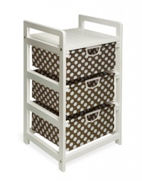 Badger Basket Lightweight Three Drawer Hamper/Storage Unit, Brown Dot Badger Basket Lightweight Three Drawer Hamper/Storage Unit, Brown Dot