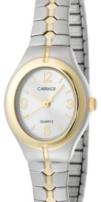 Carriage Women's C6A241 Two-Tone Oval Case Silver-Tone Dial Two-Tone Stainless Steel Expansion Band Watch Carriage Women's C6A241 Two-Tone Oval Case Silver-Tone Dial Two-Tone Stainless Steel Expansion Band Watch