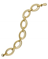 Get connected with this stylish bracelet from Charter Club. The linked oval design brings a timeless look to your everyday ensembles. Crafted in gold tone mixed metal. Approximate length: 6 inches. Get connected with this stylish bracelet from Charter Club. The linked oval design brings a timeless look to your everyday ensembles. Crafted in gold tone mixed metal. Approximate length: 6 inches.