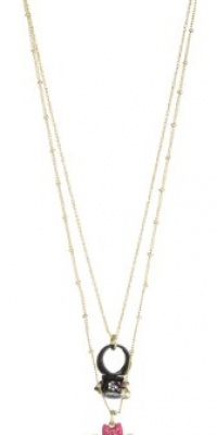 Betsey Johnson Film Noir Chihuahua Purse 2 Row Necklace Betsey Johnson Film Noir Chihuahua Purse 2 Row Necklace