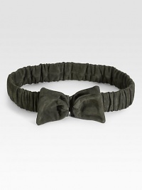 A sweet, elastic style in supple suede accented with a charming center bow.Front claspWidth, about 2Made in Italy A sweet, elastic style in supple suede accented with a charming center bow.Front claspWidth, about 2Made in Italy