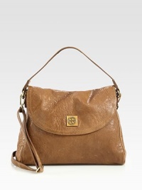 Luxurious textured leather with a roomy interior; perfect for all your essentials.Top handle, 5 dropDetachable adjustable shoulder strap, 11-22 dropMagnetic snap flap closureOne outside open pocketOne open pocket under flapOne inside zip pocketTwo inside open pocketsCotton lining13½W X 11H X 5DImported Luxurious textured leather with a roomy interior; perfect for all your essentials.Top handle, 5 dropDetachable adjustable shoulder strap, 11-22 dropMagnetic snap flap closureOne outside open pocketOne open pocket under flapOne inside zip pocketTwo inside open pocketsCotton lining13½W X 11H X 5DImported