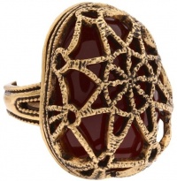 Lucky Brand Ring Caged Carnelian Stone Vintage Inspired Statement Ring JLRU6251 Lucky Brand Ring Caged Carnelian Stone Vintage Inspired Statement Ring JLRU6251