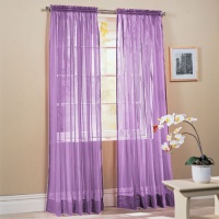 2-Piece Solid Lavender Purple Sheer Window Curtains/Drape/Panels/Treatment 60w X 84 2-Piece Solid Lavender Purple Sheer Window Curtains/Drape/Panels/Treatment 60w X 84