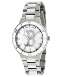 Red Sox Nation! Root for your team 24/7 with this sporty watch from Game Time. Features a Boston Red Sox logo at the dial. Red Sox Nation! Root for your team 24/7 with this sporty watch from Game Time. Features a Boston Red Sox logo at the dial.