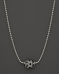 Black chalcedony beads and black sapphire pavé in pebbled sterling silver mingle on a dramatic chain. From the John hardy Kali Pebble collection. Black chalcedony beads and black sapphire pavé in pebbled sterling silver mingle on a dramatic chain. From the John hardy Kali Pebble collection.