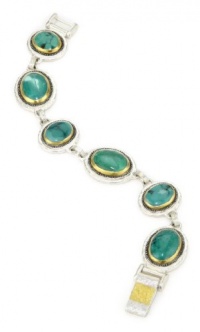 GURHAN Gaunlet Dark and White Silver with Gold Turquoise-Color Bracelet GURHAN Gaunlet Dark and White Silver with Gold Turquoise-Color Bracelet