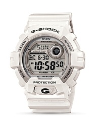 Shock resistant and substantial. Casio's digital watch is all teched out. With solar power, a stopwatch and multiple alarms, this hard-wearing piece is ready to go off the grid. Shock resistant and substantial. Casio's digital watch is all teched out. With solar power, a stopwatch and multiple alarms, this hard-wearing piece is ready to go off the grid.