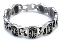 Dynamis jewelry bracelet, stainless steel Fleur-de-lis design Dynamis jewelry bracelet, stainless steel Fleur-de-lis design