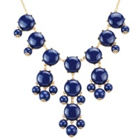 Navy Bubble Necklace, Bib Necklace, Bubble Jewelry (Fn0508-Navy) Navy Bubble Necklace, Bib Necklace, Bubble Jewelry (Fn0508-Navy)