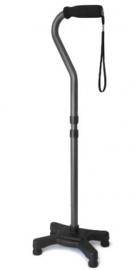 Ez2care Adjustable Lightweight Folding Quad Cane, Metallic Black Ez2care Adjustable Lightweight Folding Quad Cane, Metallic Black