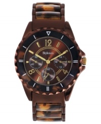 Dark brown hues create a lovely change of pace with this Style&co. watch. Dark brown hues create a lovely change of pace with this Style&co. watch.