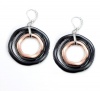 Nine West Earrings, Tri Tone Orbital Leverback Earrings