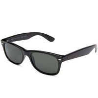 Ray Ban RB2132 New Wayfarer Sunglasses - 901/58 Black (Crystal Green Polarized Lens) - 52mm Ray Ban RB2132 New Wayfarer Sunglasses - 901/58 Black (Crystal Green Polarized Lens) - 52mm