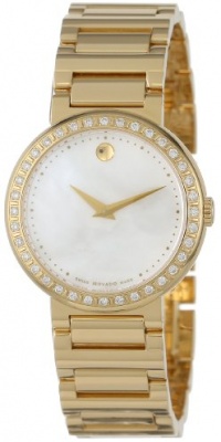 Movado Women's 0606422 Concerto Gold-Plated Stainless-Steel White Mother-Of-Pearl Round Dial Watch Movado Women's 0606422 Concerto Gold-Plated Stainless-Steel White Mother-Of-Pearl Round Dial Watch