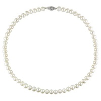 6-6.5mm White FW Potato Pearl 18 Necklace with Silver Fish Eye Clasp 6-6.5mm White FW Potato Pearl 18 Necklace with Silver Fish Eye Clasp