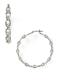 Lauren Ralph Lauren reinvents the classic hoop with a glamorous chain link. Lauren Ralph Lauren reinvents the classic hoop with a glamorous chain link.