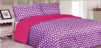 3 Pieces Lilac Purple White Polka Dot Reversible Comforter Set Fit Twin or Full Bed 3 Pieces Lilac Purple White Polka Dot Reversible Comforter Set Fit Twin or Full Bed