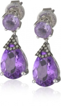 Badgley Mischka Fine Jewelry Champagne Diamonds Light and Dark Amethyst Earrings Badgley Mischka Fine Jewelry Champagne Diamonds Light and Dark Amethyst Earrings