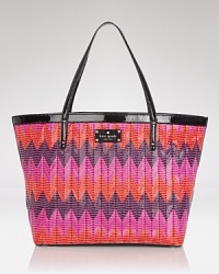 Take kate spade new york's bold style with you when you travel with this chevron striped tote. Ideal for sunny days and far flung getaways, it's the bag we want bright now. Take kate spade new york's bold style with you when you travel with this chevron striped tote. Ideal for sunny days and far flung getaways, it's the bag we want bright now.