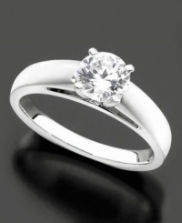 Sweep her off her feet with this exquisite engagement ring featuring round-cut diamond (1-1/4 ct. t.w.) set in 14k white gold. Sweep her off her feet with this exquisite engagement ring featuring round-cut diamond (1-1/4 ct. t.w.) set in 14k white gold.