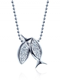 Alex Woo Little Signs Diamond and 14k White Gold Pisces Pendant Necklace Alex Woo Little Signs Diamond and 14k White Gold Pisces Pendant Necklace