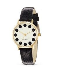 Bold dots bring whimsical flair to this classic kate spade new york watch with luxe leather strap. Bold dots bring whimsical flair to this classic kate spade new york watch with luxe leather strap.