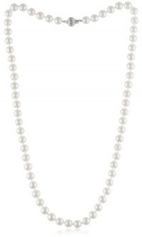 14k Gold 7-7.5mm White or Black Akoya Cultured Pearl Necklace 14k Gold 7-7.5mm White or Black Akoya Cultured Pearl Necklace