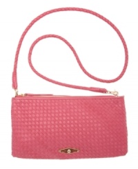 With 3 ways to wear it, this fabulous bag by Elliott Lucca is the perfect day-to-night design. Pretty woven details and silvertone hardware decorate this style that can be worn as a clutch, shoulder bag or crossbody. With 3 ways to wear it, this fabulous bag by Elliott Lucca is the perfect day-to-night design. Pretty woven details and silvertone hardware decorate this style that can be worn as a clutch, shoulder bag or crossbody.