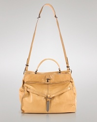 Toe the line between modern and vintage style with this leather satchel from Kooba. It's slouchy shape and ultra-soft leather have a retro vibe while distinctive details are wholly of the moment. Toe the line between modern and vintage style with this leather satchel from Kooba. It's slouchy shape and ultra-soft leather have a retro vibe while distinctive details are wholly of the moment.