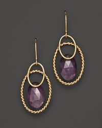 Faceted amethyst adds rich sparkle to links of 14K yellow gold. By Nancy B. Faceted amethyst adds rich sparkle to links of 14K yellow gold. By Nancy B.