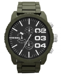 Go big or go home with this boldly colored chronograph watch from the always-rugged Diesel. Go big or go home with this boldly colored chronograph watch from the always-rugged Diesel.