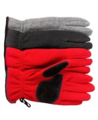 Let the cold winter winds blow. You'll be cozy and warm with these fleece gloves from Style&co., featuring suede patch at palm and thumb for better grip. Let the cold winter winds blow. You'll be cozy and warm with these fleece gloves from Style&co., featuring suede patch at palm and thumb for better grip.