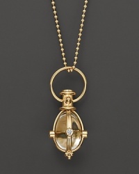 18K yellow gold, set with diamonds, surrounds a crystal egg. By Temple St. Clair. 18K yellow gold, set with diamonds, surrounds a crystal egg. By Temple St. Clair.
