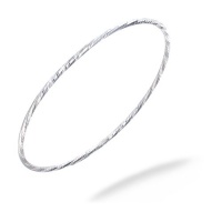 3.5 Inch Sterling Silver Bangle Diamond Cut 3.5 Inch Sterling Silver Bangle Diamond Cut
