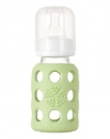 Lifefactory Glass Baby Bottle with Silicone Sleeve, Spring Green, 4 Ounce