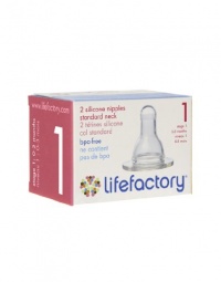 Lifefactory Silicone Nipples Stage 1, 2 Pack, Clear Lifefactory Silicone Nipples Stage 1, 2 Pack, Clear